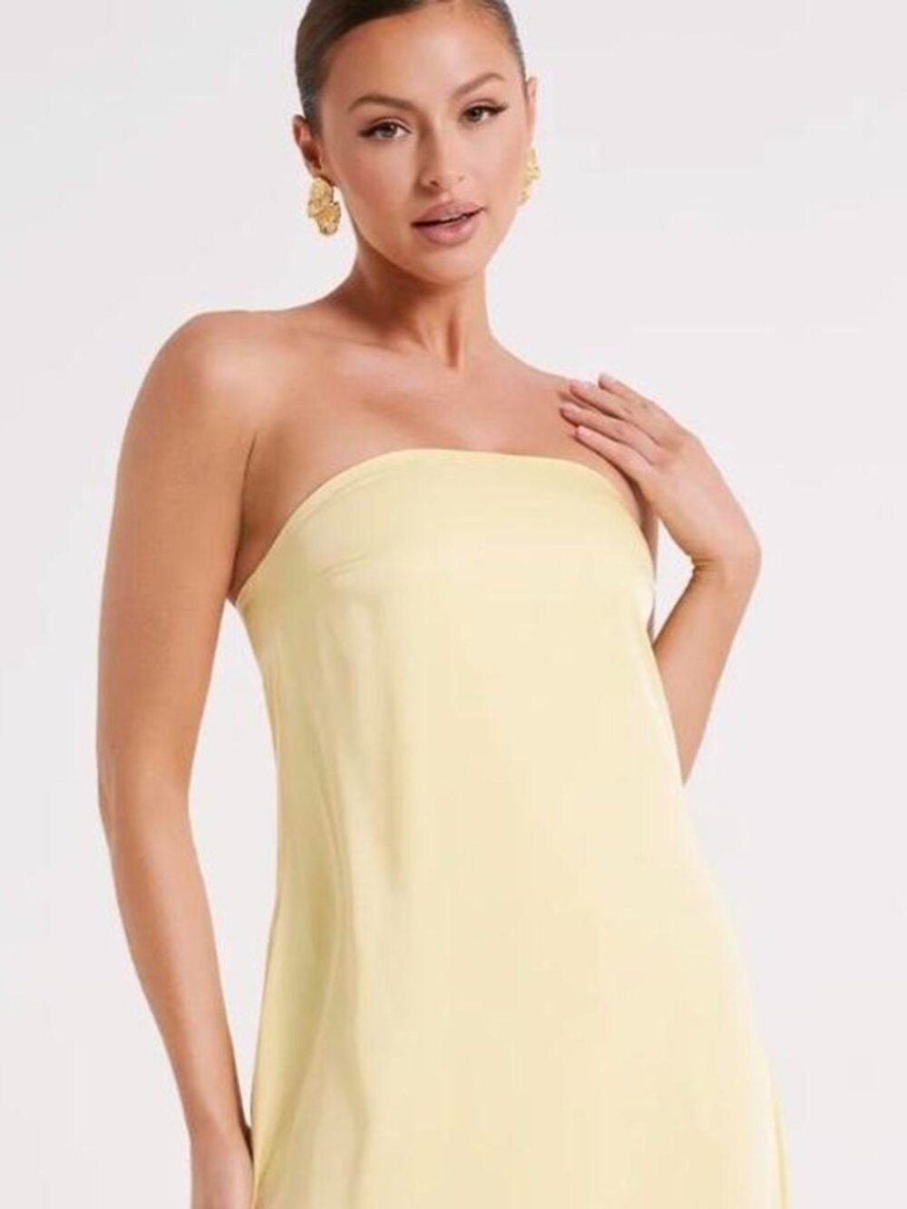 NWT Meshki Luisa Lemon/Yellow Strapless Maxi Dress